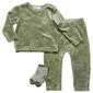 Baby Boy (12-24M) Rene Rofe(R) 3pc. Top & Pants Set w/ Socks-Green - image 1