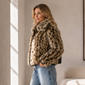 Womens Badgley Mischka Leopard Full Zip Faux Fur Jacket - image 3