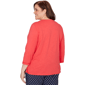 Plus Size Alfred Dunner Port Side 3/4 Sleeve Embroidery Blouse - image 2