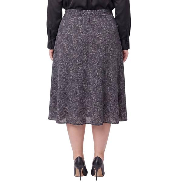 Plus Size NY Collection Pull On Leopard Hacci Midi Skirt