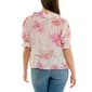 Womens Zac & Rachel Elbow Sleeve Ruffle Front Floral Blouse - image 2