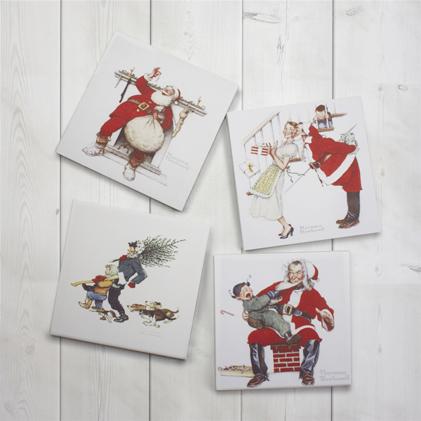 Northlight 4pc. Classic Norman Rockwell Christmas Scene Prints