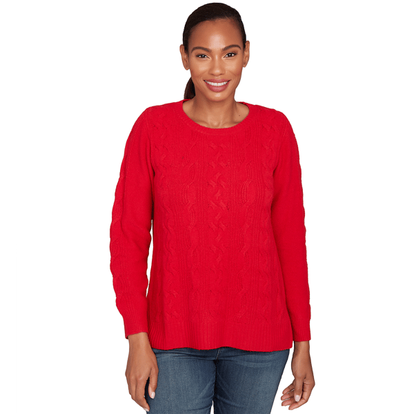 Petite Ruby Rd. Holiday Sweaters Cable Knit Sweater - Boscov's