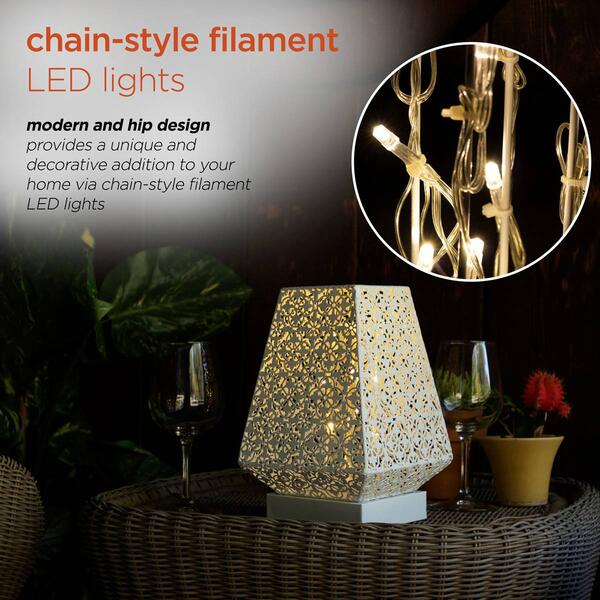 Alpine Tabletop Lamp w/ Chain Style Filament LED Lights