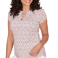 Petite Emaline Key Items Short Sleeve Medallion Lace Neck Tee - image 5