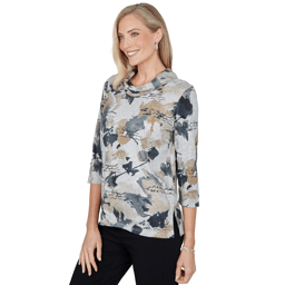 Womens Alfred Dunner Cityscape Abstract Melange Blouse