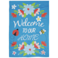 Northlight Welcome to Our Home Blue Floral Outdoor House Flag - image 2