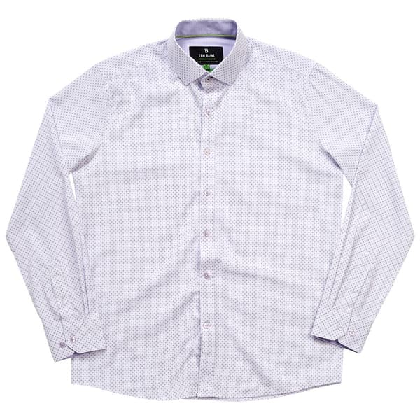 Mens Tom Baine Slim Fit Geometric Dot Dress Shirt - Lilac