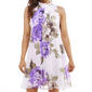 Petite Robbie Bee Sleeveless Mock Neck Floral Print Chiffon Dress - image 3