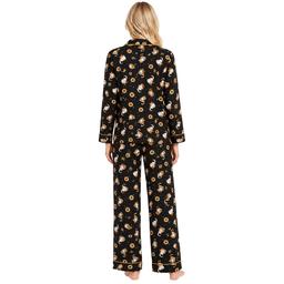 Juniors Pillow Talk Long Sleeve Sunflowers & Cats Pajama Set