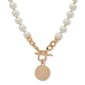 Anne Klein Da Vinci Gold-Tone White Pearl Toggle Collar Necklace - image 1