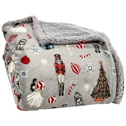 Mountain Ridge Holiday Sugarplum Reversible Sherpa Throw
