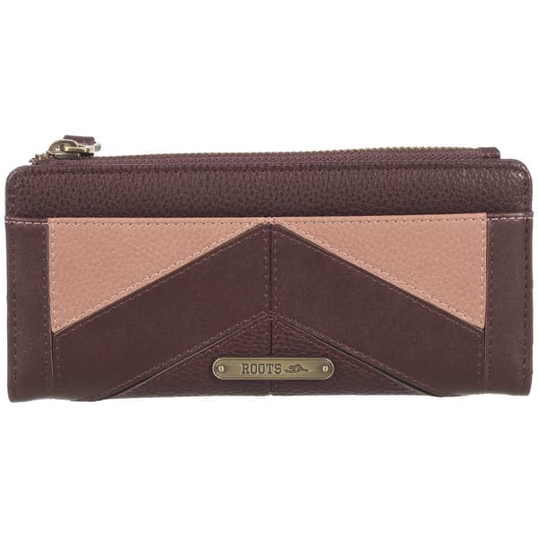 Womens Roots 73 RFID Slim Clutch Wallet with Top Zipper - image 