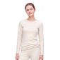 Womens LANDS'' END Long Sleeve Solid Fleece Crew Neck Top - image 1