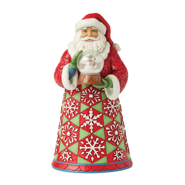 Jim Shore Heartwood Creek Santa Holding Mini Globe Figurine