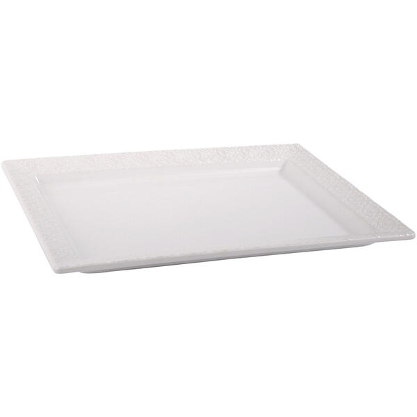Home Essentials 15in. Rectangle Embellished Floral Rim Tray - image 