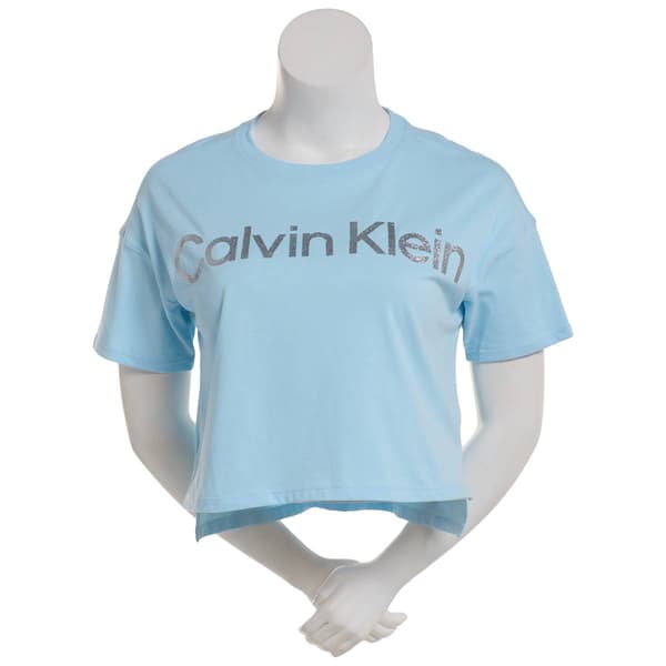 Womens Calvin Klein Performance Glitter Graphic Tee - image 