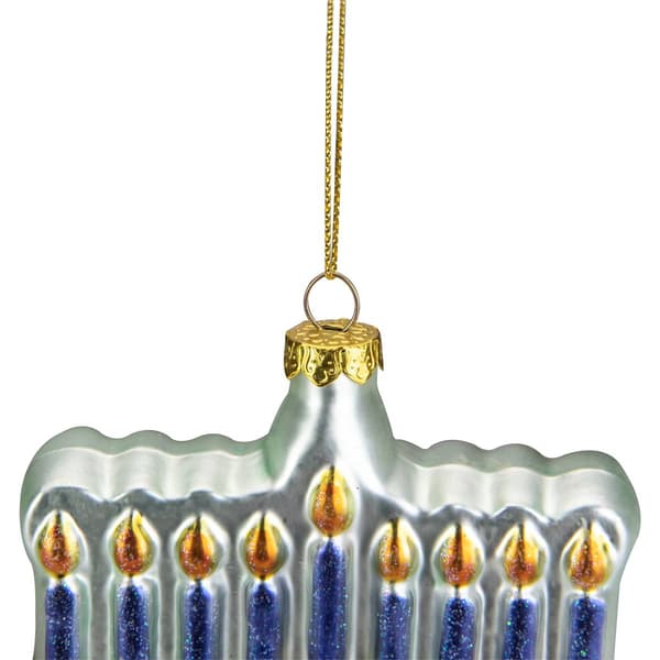 Northlight Seasonal Menorah Glass Hanukkah Ornament