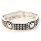 Napier Silver-Tone Textured Stretch Bracelet - image 1