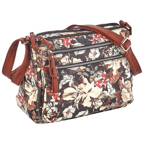Bueno Multi-Zip Floral Camera Washed Hobo