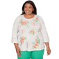 Plus Size Alfred Dunner Resort Living Parrot Stripe Embroidered - image 1