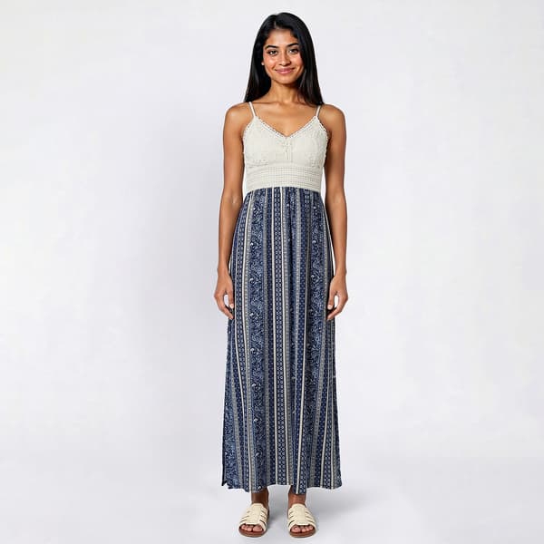 Juniors Derek Heart Crochet Lace Maxi Dress - Indigo