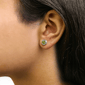 Haus of Brilliance Sterling Silver Green Peridot Stud Earrings - image 4