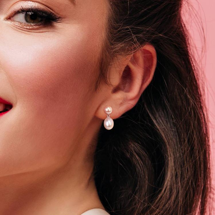 Gemstone Classics™ Rice Pink Pearl Earrings & Necklace Set