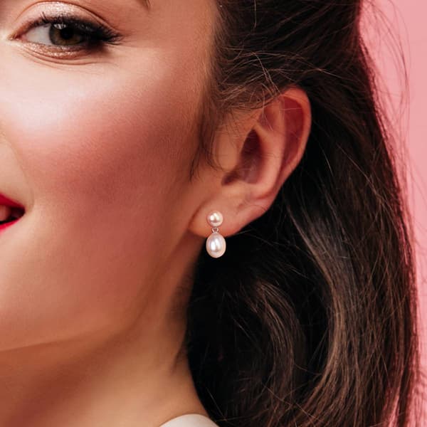 Gemstone Classics™ Rice Pink Pearl Earrings & Necklace Set