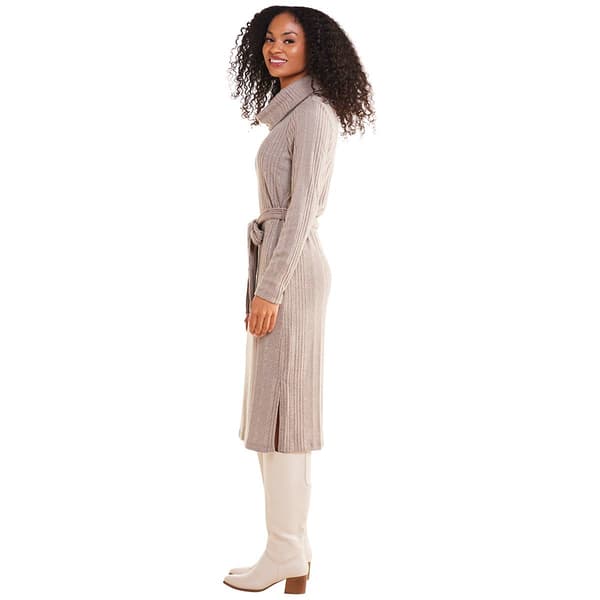 Womens Harper 241 Long Sleeve Rib-Knit Cowl Neck Dress
