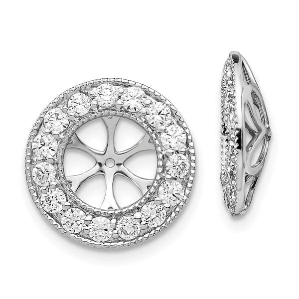 Diamond Classics&#40;tm&#41; White Gold 14mm Stud Earring Jackets - image 