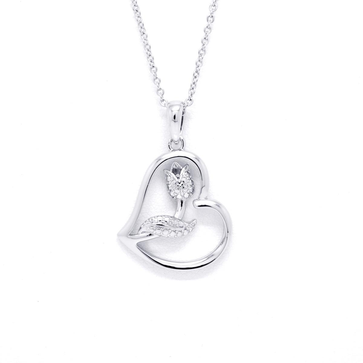 Accents by Gianni Argento Diamond Plated Rose in Heart...
