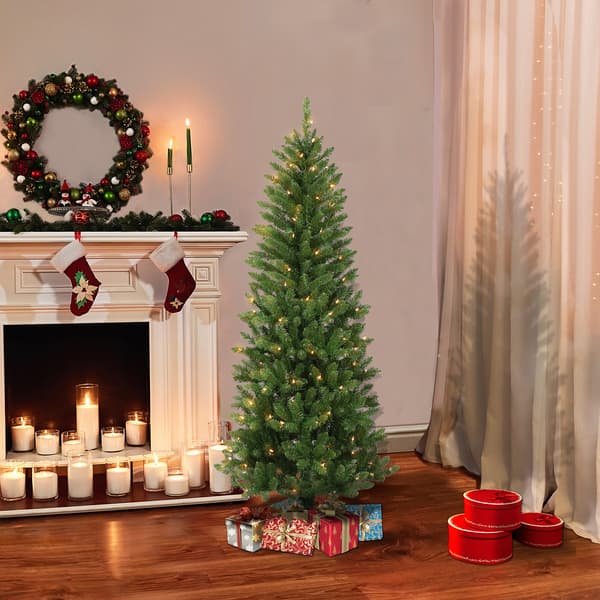Puleo International Pre-Lit 5ft. Carson Pine Christmas Tree