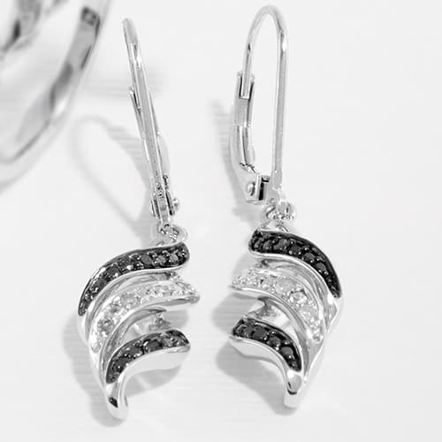 Radiant Rainbow(tm) Sterling Silver 1/10ctw. Diamond Earrings - image 