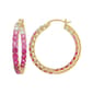 Gianni Argento Round Lab Grown Ruby Ombre Hoop Earrings - image 1