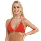 Juniors California Sunshine Solid Pointelle Rib Triangle Swim Top - image 1