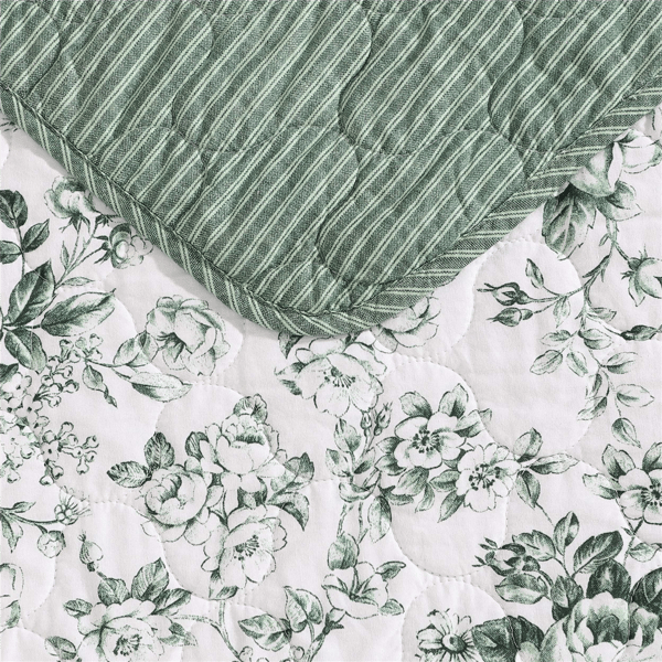 Laura Ashley Toile Delight Reversible Qulit Set