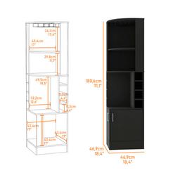 FM FURNITURE Kava Delhi Black Corner Bar Cabinet