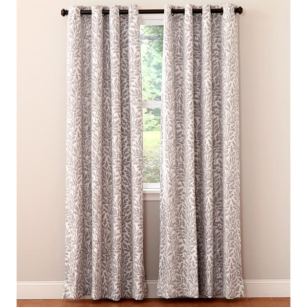 Brynn Leaf Jacquard Grommet Panel with Room Darkening Lining - image 