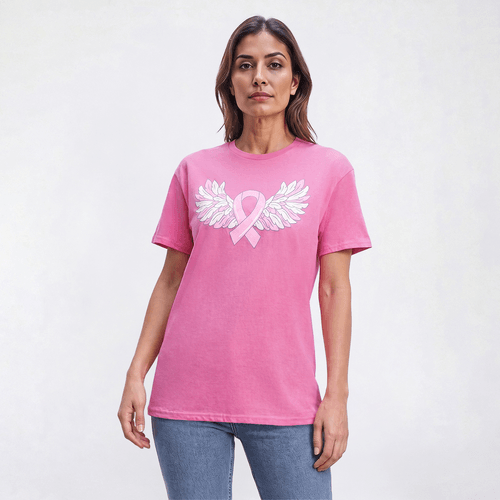 Womens Wings Breast Cancer Awareness Tee