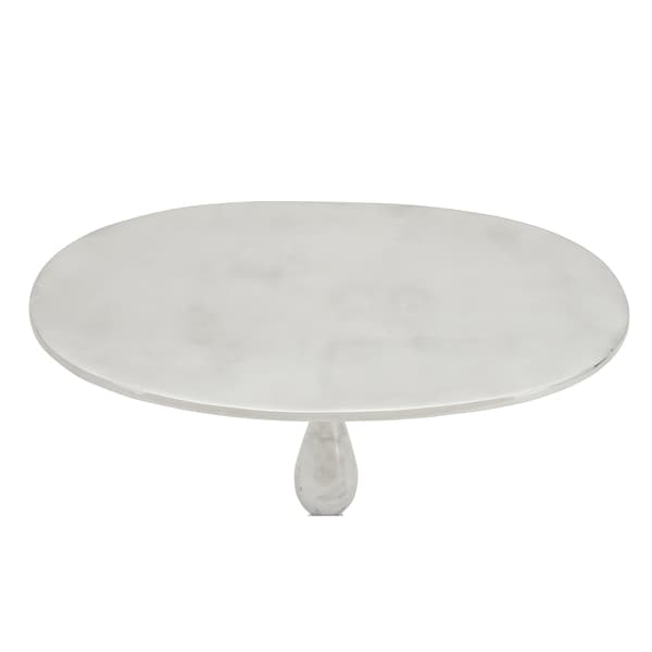 9th & Pike&#174; Silver Aluminum Oval Traditional Accent Table