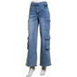 Juniors No Comment Belted Mid Rise Wide Leg Cargo Pants - image 1
