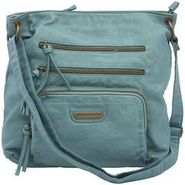 Stone Mountain Washed Leather Crossbody Bag, Color: Grayblack