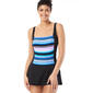Womens Gabar Stripe Square Neck Swim Dress - image 1