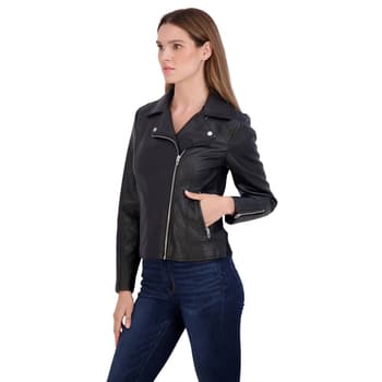 Womens Sebby Faux Leather Biker Jacket - Boscov's