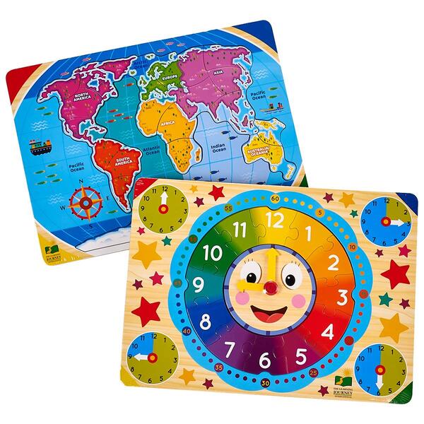 The Learning Journey Clock/Continents & Oceans Puzzles