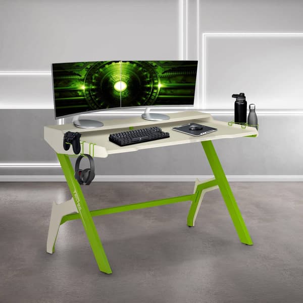 Techni Sport Ergonomic Computer Gaming Desk w/ Headphone Hook