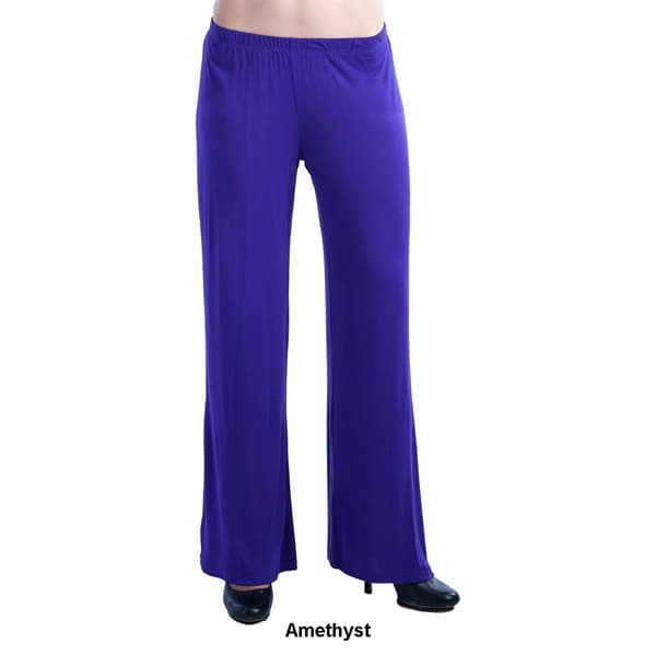 Womens 24/7 Comfort Apparel Elastic Waist Flare Leg Palazzo Pants