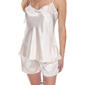 Womens White Mark Satin Cami And Shorts Pajama Set - image 4