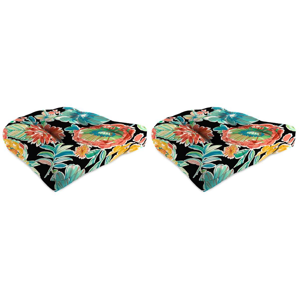 Jordan Colsen Noir Outdoor Wicker Chair Cushions - Set Of 2